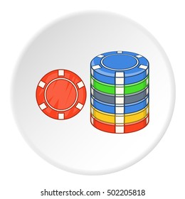 Gambling chips icon. Flat illustration of gambling chips vector icon for web