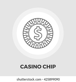 Gambling chips icon vector. Flat icon isolated on the white background. Editable EPS file. Vector illustration.