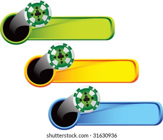gambling chips on colored banners