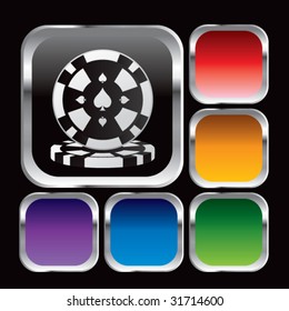 gambling chips on colored web buttons