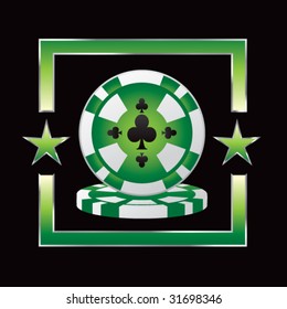 gambling chips on star background