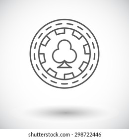 Gambling chips. Single flat icon on white background. Vector illustration.