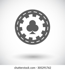 Gambling chips. Single flat icon on white background. Vector illustration.