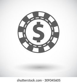 Gambling chips. Single flat icon on white background. Vector illustration.