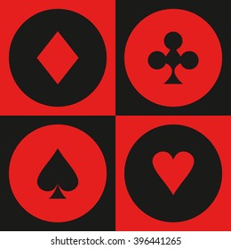 Gambling chips. Single flat icon on the circle button. Vector illustration.