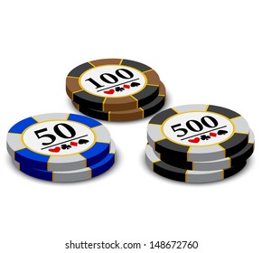 Gambling chips. Vector