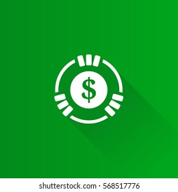 Gambling coin icon in Metro user interface color style. Leisure activity jackpot