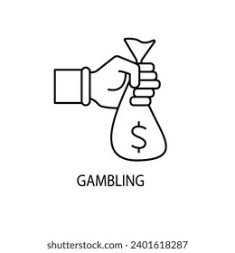 gambling concept line icon. Simple element illustration. gambling concept outline symbol design.