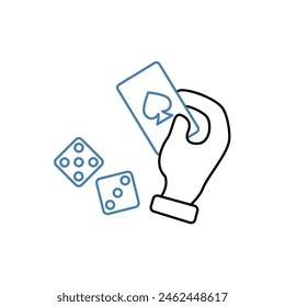 gambling concept line icon. Simple element illustration. gambling concept outline symbol design.