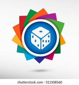 Gambling dice color icon, vector illustration. Flat design style