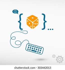 Gambling dice vector icon  and flat design elements. Design concept icons for application development, web design, creative process