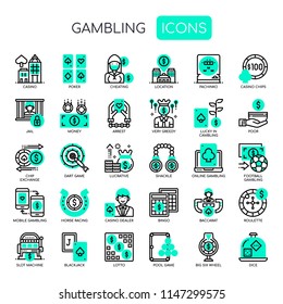 Gambling Elements , Thin Line and Pixel Perfect Icons