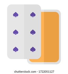 Gambling flat icon. Colorful illustration of cards. Vector.
