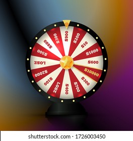 Gambling Game Element, Spinning Wheel, Roulette Vector Illustration. Casino Bets, Online Betting Icon.