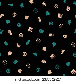 Gambling hand drawn seamless pattern. Casino vector background.