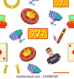 Gambling house pattern. Cartoon illustration of gambling house vector pattern for web