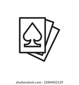 Gambling icon black and white vector outline sign