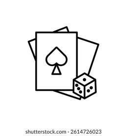 Gambling icon black and white vector sign