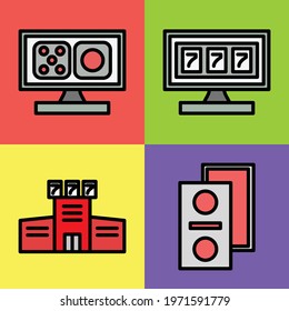 gambling icon, casino icon, online gambling icon with a flat icon style suitable for gaming applications