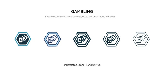 gambling icon in different style vector illustration. two colored and black gambling vector icons designed in filled, outline, line and stroke style can be used for web, mobile, ui