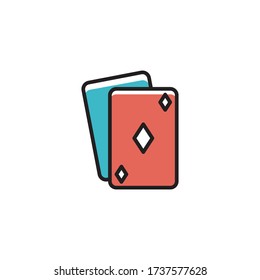 gambling icon filled outline vector color design. isolated on white background