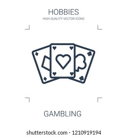 gambling icon. high quality line gambling icon on white background. from hobbies collection flat trendy vector gambling symbol. use for web and mobile