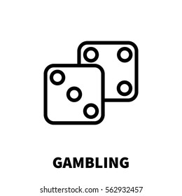 Gambling icon or logo in modern line style. High quality black outline pictogram for web site design and mobile apps. Vector illustration on a white background.