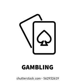 Gambling icon or logo in modern line style. High quality black outline pictogram for web site design and mobile apps. Vector illustration on a white background.