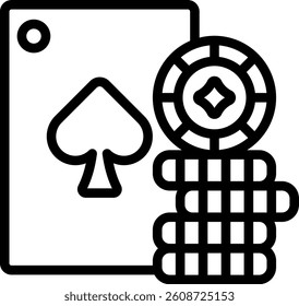 Gambling Icon Outline Vector Illustration