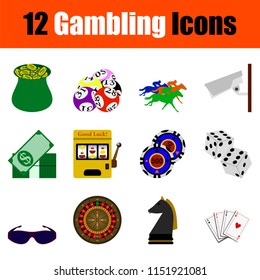Gambling icon set. Color  design. Vector illustration.