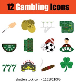 Gambling icon set. Color  design. Vector illustration.