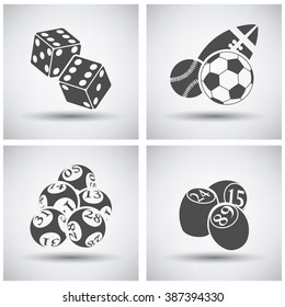 Gambling icon set over grey background. Vector illustration.