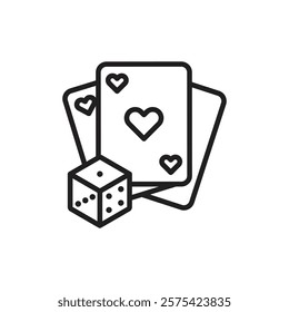Gambling icon Simple thin outline