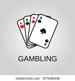 Gambling icon. Gambling symbol. Flat design. Stock - Vector illustration