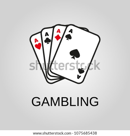 Gambling icon. Gambling symbol. Flat design. Stock - Vector illustration