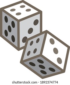 Gambling icon, thin vector illustration
