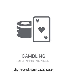 Gambling icon. Trendy Gambling logo concept on white background from Entertainment and Arcade collection. Suitable for use on web apps, mobile apps and print media.