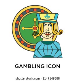 Gambling icon vector isolated on white background for your web and mobile app design, Gambling logo concept