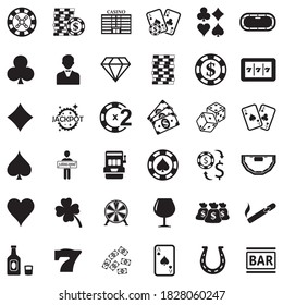 Iconos de juego. Diseño plano negro. Ilustración vectorial.