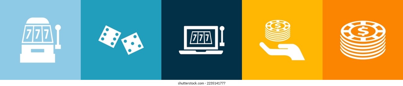 gambling icons Infographic design template. Creative concept with 5 steps