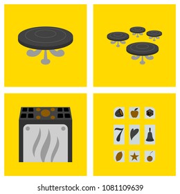 Gambling icons set. Card and casino, poker game, dice and ace. Vector illustration