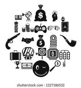 Gambling icons set. Simple set of 25 gambling vector icons for web isolated on white background