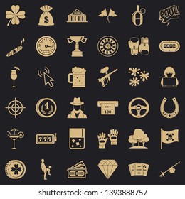 Gambling icons set. Simple style of 36 gambling vector icons for web for any design