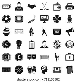 Gambling icons set. Simple style of 36 gambling vector icons for web isolated on white background