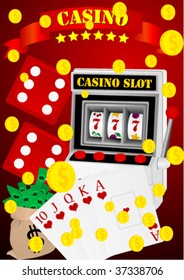 Gambling illustration with casino elements