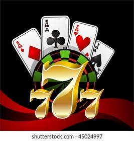 gambling illustration with casino elements