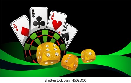 gambling illustration with casino elements