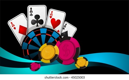 gambling illustration with casino elements