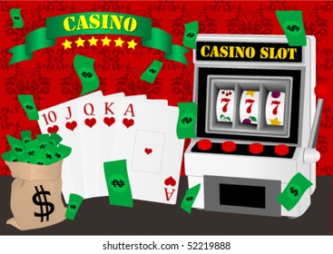 Gambling illustration with casino elements