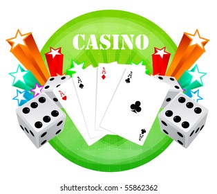 gambling illustration with casino elements